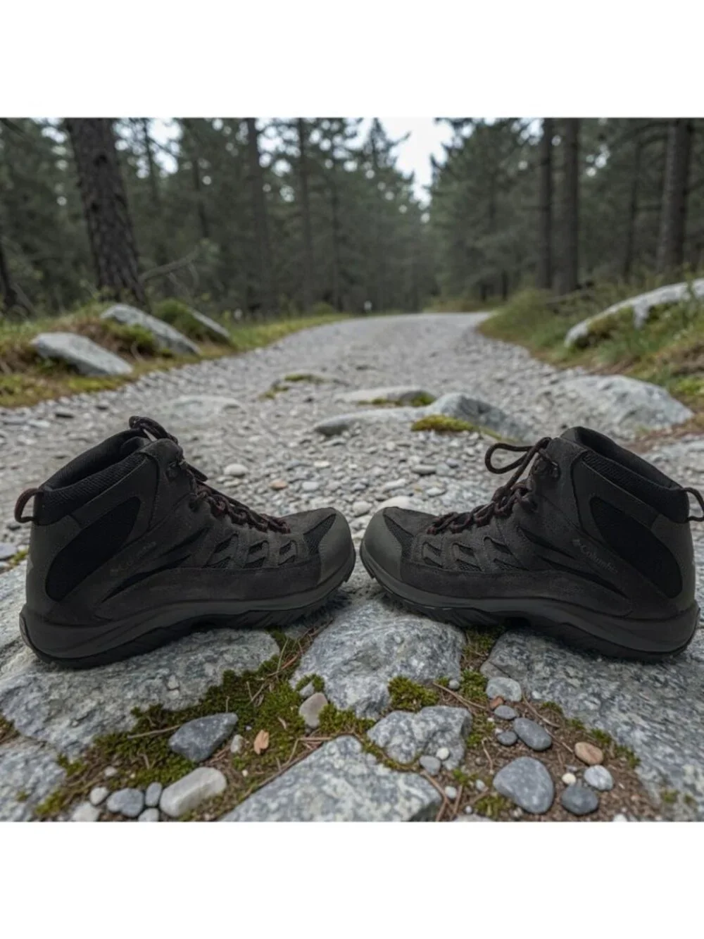 Columbia Mens 10.5 Hiking Boots Leather Black